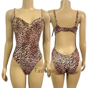 Victoria's Secret Swim Full Coverage Einteiler Bügel Badeanzug Leopard Large - Bild 1 von 2