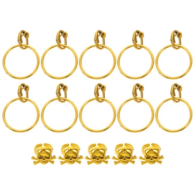 Pirate Finger Ring Earrings Decoration Halloween Skull Elements Designed Ring - Image 1 of 4