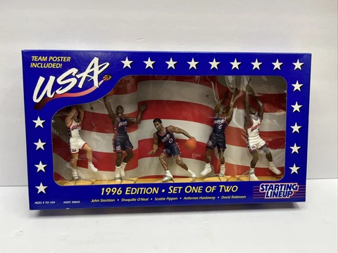 TEAM USA BASKETBALL NBA STARTING LINEUP  FIGURE SET #1 Kenner 1996 Shaq Pippen Cover