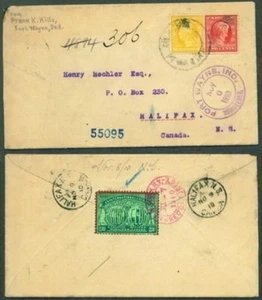 367 Lincoln 338 Wash REG 1910 IND FORT Cover to CANADA w Tied HOBBY CLUB Stamp ! - Picture 1 of 1