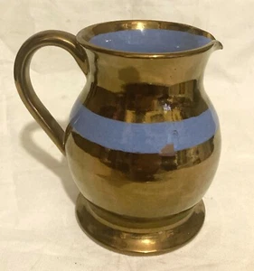 Lovely Victorian Copper Lustre Pottery jug Creigaiu approx. 4½ ins tall - Picture 1 of 6