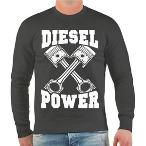 Felpa pullover uomo diesel power autista uomo detti officina - Foto 1 di 4