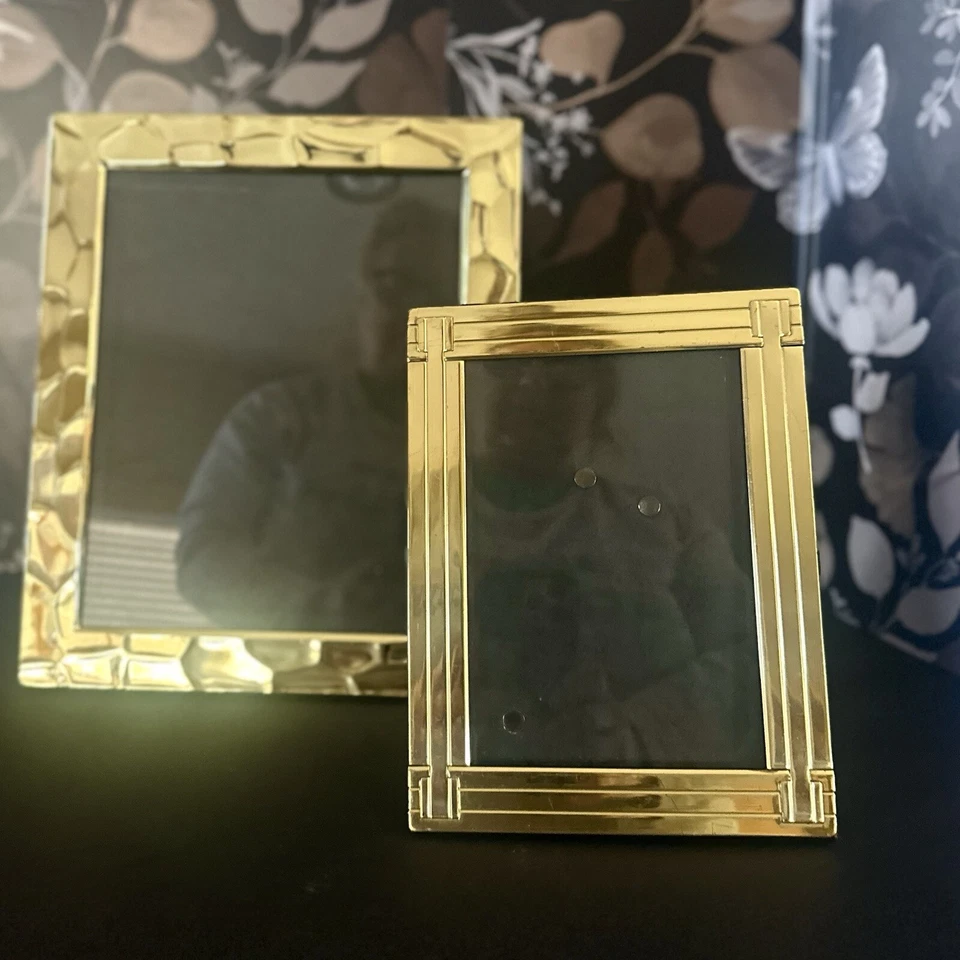 2 件装老式黄铜相框,8 英寸 x 10 英寸和 4 英寸 x 6 英寸 — 第 1/4 张图片