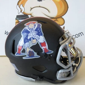 New England Patriots Custom Mini Helmet Alternate Throw back decals on Black - Picture 1 of 4