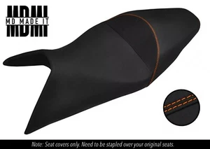 ADATTO APRILIA SL 750 SHIVER CUSTOM GRIP VINILE DOPPIO COPRISEDILE DSG2 PUNTO ARANCIONE - Foto 1 di 4