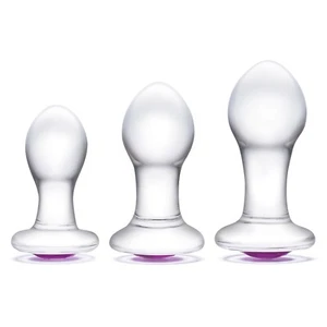 Gläs 3PC Bling Bling 3", 3.5", 4" Glass Anal Training Kit - Picture 1 of 8