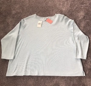 NEW Blast Ladies Plus 4X Pale Blue 3/4 Sleeve Top. BL 295 - Picture 1 of 2