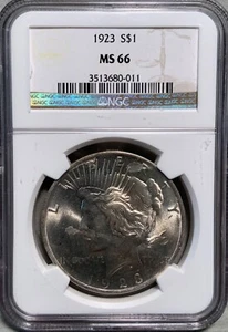 1923 Peace Silver Dollar MS66 NGC - Picture 1 of 3