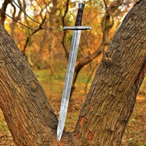 Arthur Sword Handmade Damascus Steel Movie Replica Sword With Leather Sheath - Picture 1 of 4
