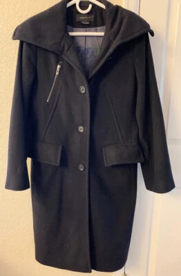 Abrigo BCBG Max Azria Negro Lana Y Cachemira, Buen Estado, Mediano Foto 1 de 3