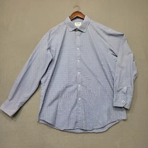 T.M. Lewin Mens Blue Slim Fit Long Sleeve Button Up Dress Shirt Size 17.5/34.5 - Picture 1 of 6