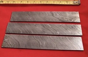  (LOTE DE 3) BILLET/EN BLANCO PATRÓN DE TORSIÓN HECHO A MANO PERSONALIZADO DE ACERO DAMASCO - Imagen 1 de 5