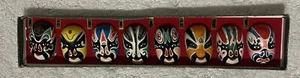 Vintage Chinese Miniature Hand Painted Opera Face Masks Set Of 8 - Picture 1 of 6