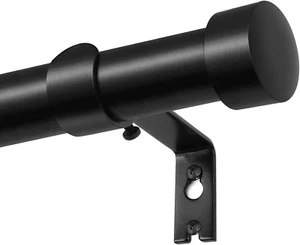 KAMANINA Black Curtain Pole 80 to 148 cm, 25 mm Diameter 80-148 CM, - Picture 1 of 7