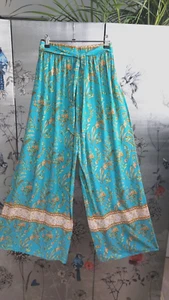 LADIES Palazzo pant trousers BOHO festival Summer PLUS size XL 12 14 16 18 20 - Picture 1 of 5