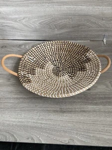Woven Serving Platter Basket With Handles  - Picture 1 of 8