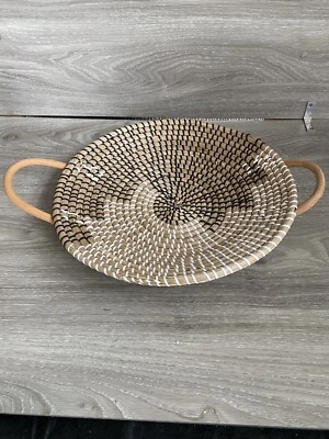 Woven Serving Platter Basket With Handles  - Image 1 of 4
