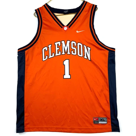 Vintage Clemson Tigers #1 Men's Basketball Nike Jersey Size XL Orange Ncaa Cover