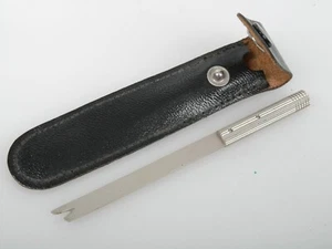 Leitz Filmabschneidemesser ABCOO Messer cutting Knife Leica 250 Nickel + Lederta - Picture 1 of 3