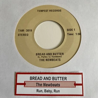 Newbeats 45 Bread and Butter / Run Baby Run NEW reissue unplayed funk soul  pop - Image 1 of 3