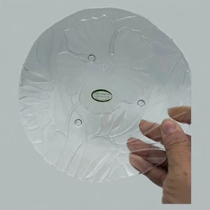Juego de 4 platos de postre florales de cristal de plomo hechos a mano de 7 pulgadas hechos en Corea - Imagen 1 de 3