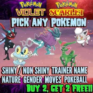 JEDES POKÉMON WAHL ZWISCHEN GLÄNZEND ODER NICHT GLÄNZEND ANPASSBAR FÜR SCHARLACHROT & VIOLETT - Bild 1 von 1