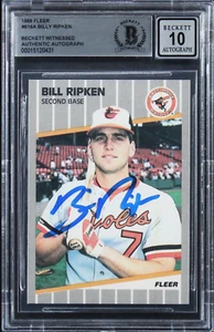 Orioles Billy Ripken Fu¢k Face - Beckett 10 On-Card Auto - 1989 Fleer #616A - Picture 1 of 2
