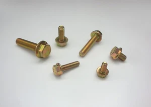 1x Locking Teeth Screw with Flange - Yellow Zinc, Locking Screw, Ripp - Picture 1 of 1