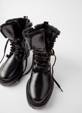 combat boots with pearls zara