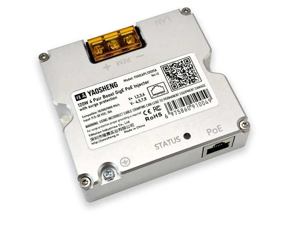 YAOSHENG 120W Step Up PoE Injector for Starlink GEN2 ysneapl12001a Starlink gen2
