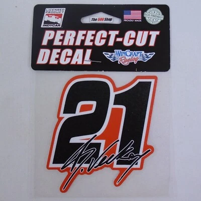 #21 Rinus Veekay Ed Carpenter Racing Perfect-Cut Vinyl Decal IndyCar Indy 500 - Image 1 of 4