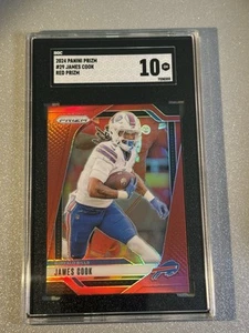 2024 Panini Prizm James Cook Retail Red SSP #29 Bills SGC 10 ๐ Pop 1 Case Hit - Picture 1 of 2