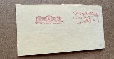 US University Meter Cut Piece (011) +1962 Rice Univ +Semi-Centennial  +Campus Ad - Image 1 of 2