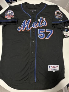 BNWT 2008 Majestic New York Mets JOHAN SANTANA black home jersey sz 48 XL - Picture 1 of 15