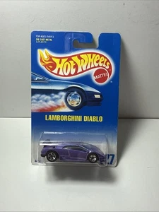Tarjeta azul Hot Wheels 1991 #227 Lamborghini Diablo púrpura  - Imagen 1 de 7