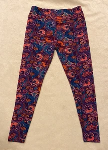 COMFY YOGA Damen Yoga Lounge Gym Hose Leggings Lila Orange Paisley MED - Bild 1 von 4