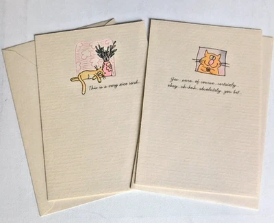 Lote de tarjetas de felicitación de amistad gato dibujos animados fuera de la pared embajador de colección humor Foto 1 de 4