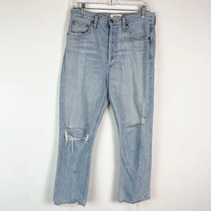 Pantalones de mezclilla para mujer AGOLDE NUEVOS SIN ETIQUETAS Riley desgastados tiro alto rectos talla 28 - Imagen 1 de 8