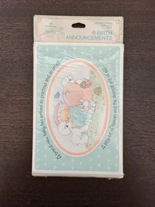 Vintage Hallmark Momenti Preziosi Nuovi Annunci Nascita Bambino Ragazzo o Ragazza Set di 8 - Foto 1 di 11