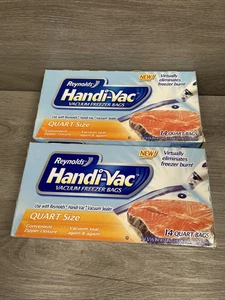 Reynolds Handi Vac Vacuum Freezer Bags Quart Size 2 New Boxes of 14 - Bild 1 von 7