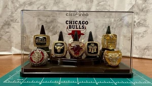 Chicago Bulls Michael Jordan Ring set With Display Case 🇺🇸shipped - Picture 1 of 7