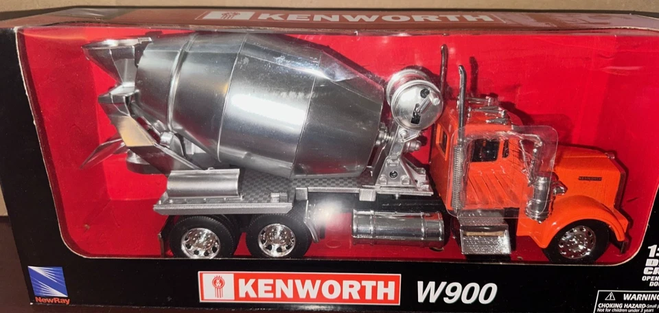 New Ray 1/32 Kenworth W900 Cement Mixer Orange #11913 #776 - Image 1 of 1