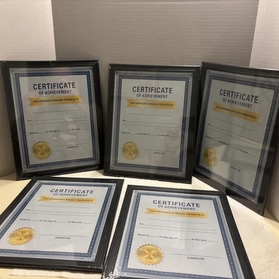 8.5”x11” Black Document Plastic Frame With Glass Pane Lot Of 5 - Image 1 of 4