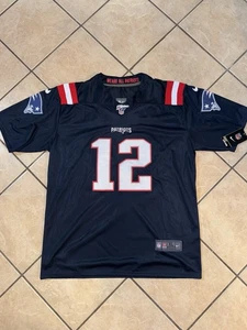Nike NFL On Field Tom Brady #12 New England Patriots Jersey XL Navy Men’s NWT - Picture 1 of 5