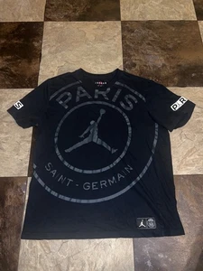 Air Jordan Paris Saint Germain Herren XL T-Shirt Schwarz Grafik Logo PSG - Bild 1 von 10