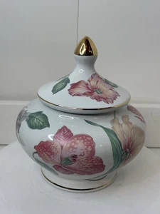 Vintage Fapodel 120 Lovely Floral Lidded Jar  - Foto 1 di 18