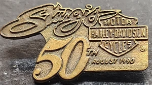 Vintage 1990 August Sturgis 50th Harley-Davidson Motorcycle Pin - Picture 1 of 4