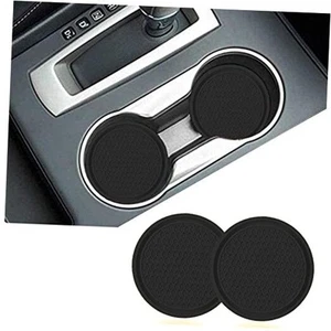 2PCS Car Cup Coaster, Non-Slip Universal Insert Coaster, Car Cup Holder Black - Picture 1 of 7
