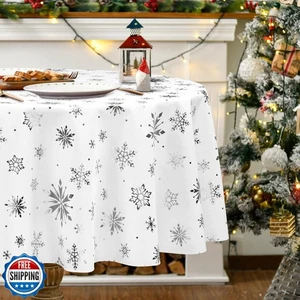 FRAMICS Weihnachtstischdecke rund 60 cm, Silberfoliendruck Sno - Bild 1 von 5