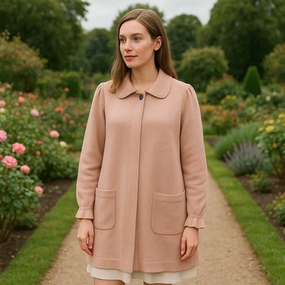 Kate Spade Women Coat Size XL Blush/Neutral Knit Minimalist Quiet Luxury Preppy - Image 1 of 4